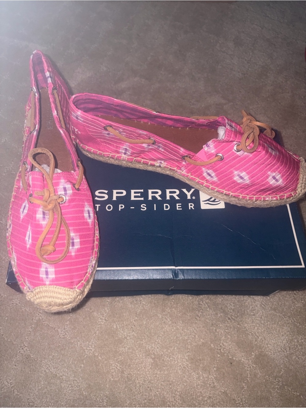 NEW Sperry Katama Espadrille, Fuschia Ikat 9.5